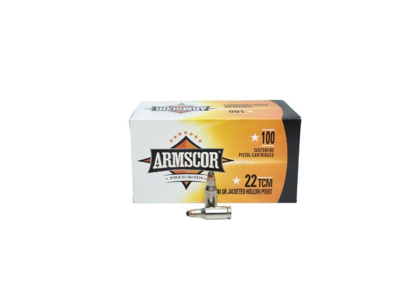 Armscor .22 TCM 40 Grain Nickel Plated Brass Jacketed Hollow Point 100 Rounds