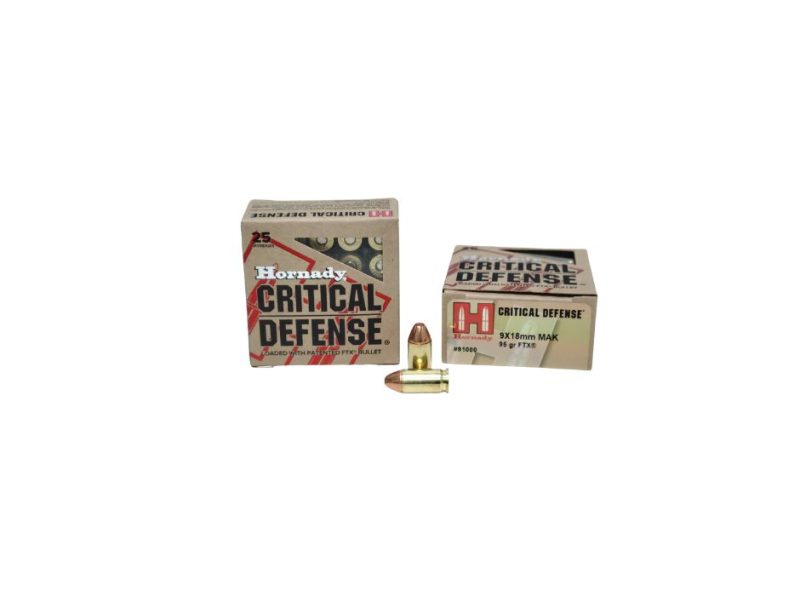 Hornady Critical Defense 9mm MAKAROV 95 Grain FTX 1