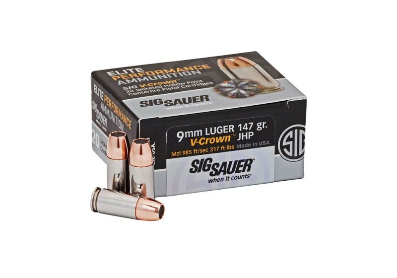 Sig Sauer 9mm V Crown Subsonic 147 Grain JHP