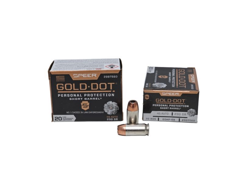 Speer Gold Dot Short Barrel .45 ACP 230 Grain Bonded Hollow Point 1